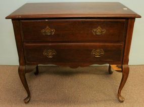 Two Drawer Queen Anne Style Lowboy 