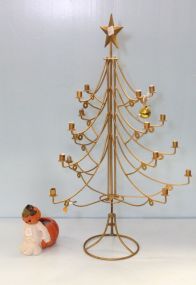 Metal Christmas Tree Candle & Pumpkin Candle Holder