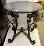 Glass Top Iron Table