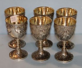 Six Ornate Goblets