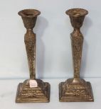 Classical Silverplate Candlesticks 