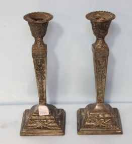 Classical Silverplate Candlesticks 