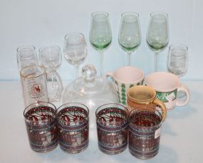 Group of Glasses & Glass Cheese Cover