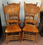 Four Oak Barley Twist Chairs