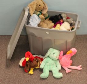 Plastic Tub of Beanie Babies 