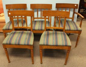 Five Oak Spindle Back Chairs 