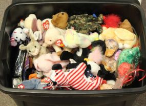 Plastic Tub of Beanie Babies 