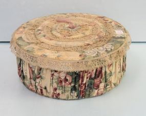 Round Flowered Sewing Basket