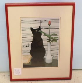 Cat and Vase Print