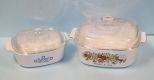Two Corningware Covered Casserole Dishes