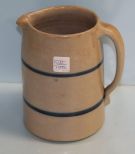 Blue Striped Pottery Pitcher