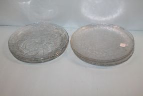 Eight Clear Round Christmas Trays