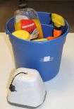 Bucket with Car Cleaning Supplies 