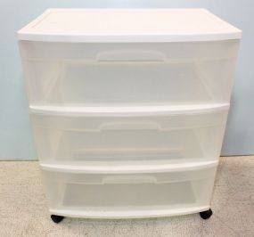 Three Drawer Plastic Storage Bin 