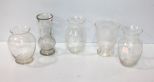 Five Various Size Glass Vases 