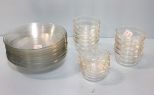 Set of Ten Glass Bowls & Set of Fourteen Glass Dishes 