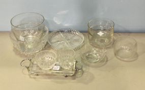 Six Glass Bowls, Butter Dish & Creamer/Sugar