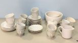 Approximately Sixteen Demi Cups and Saucers, Creamer/Sugar & Bowl