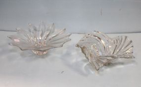 Two Clear Swirl Center Bowls