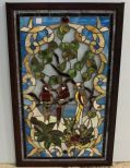 Parrot Stained Glass Window in Frame