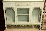 New Light Blue Single Door French Style Curio Cabinet
