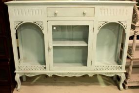 New Light Blue Single Door French Style Curio Cabinet
