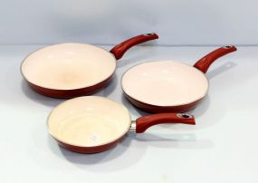 Three Red Aeternum Pans 