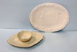 Ceramic Turkey Platter, Lenox Tray & Lenox Bowl