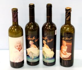 Four Marilyn Monroe Wine Bottles 