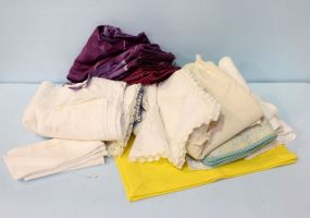 Large Box Lot of Linens 