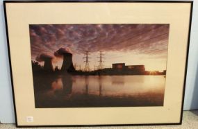 Print of Power Lines and Plant