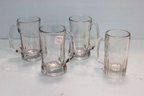Four Glass Mugs 