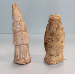 Two Carved Oriental Figurines 