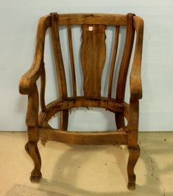 Stripped Clawfoot Empire Arm Chair 