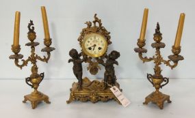Three Piece Victorian Clock Set