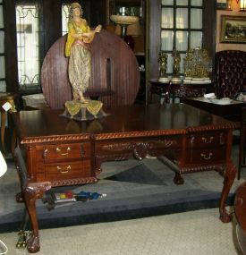Chippendale Style Mahogany Partners Desk