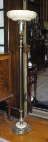 Brass and Onyx Floor Lamp