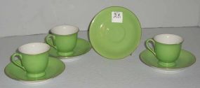 Noritake Cups & Saucers in Green
