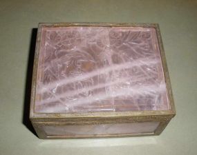 Pink and White Slag Glass Box