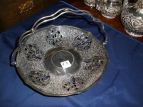 Pierced and Engraved Silver Cake Plate