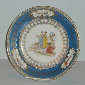 Austria Gold Trim Plate with Cupids with Roman Goddess