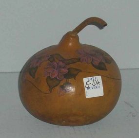 Gourd with hand painted flowers