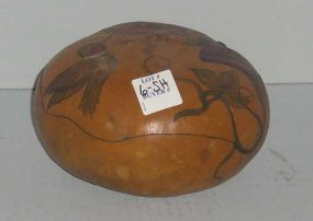 Gourd with hand painted hummingbird