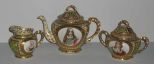 3 pc Gold Trim Austrian Royal Bonn Tea Set