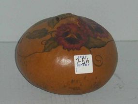 Gourd with hand painted flowers