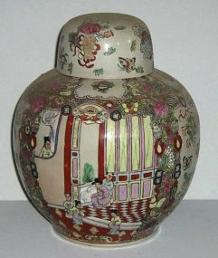Oriental Ginger Jar with Lid, Palace Scenes
