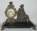 French Bronze Ansonia Statue Clock