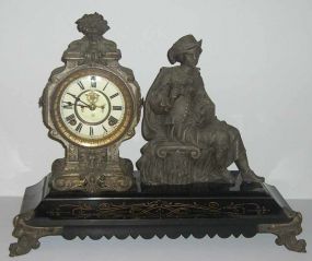 French Bronze Ansonia Statue Clock