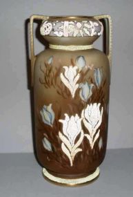 Nippon Coralene Decorated Vase