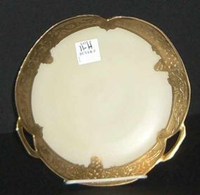 Ivory small RS Germany plate with gold trim of grapes